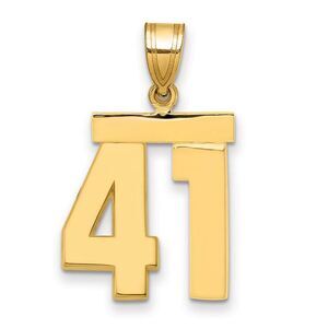 14k Yellow Gold, Athletic Collection Medium Polished Number 41 Pendant